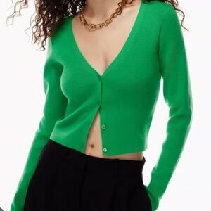 Babaton Green Cardigan Sweater